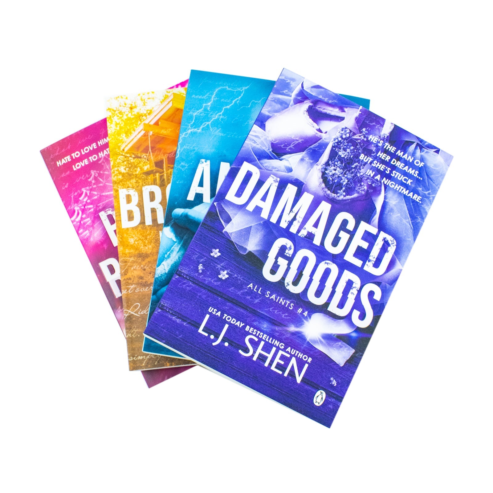 All Saints High Series (Book 1-4) by L. J. Shen 4 Books Collection Set (Pretty Reckless, Broken Knight, Angry God and Damaged Goods)