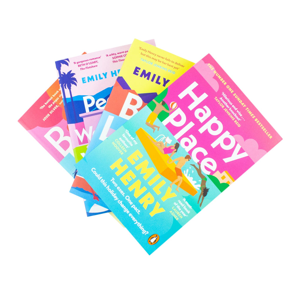 Emily Henry Collection 4 Books Set (Book Lovers, Beach Read, People We Meet on Vacation and Happy Place)