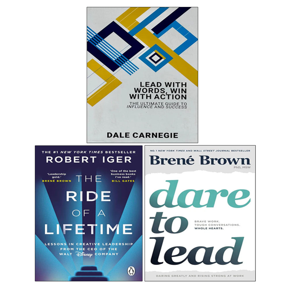 Lead With Words Win With Action, The Ride of a Lifetime, Dare to Lead 3 Books Collection Set