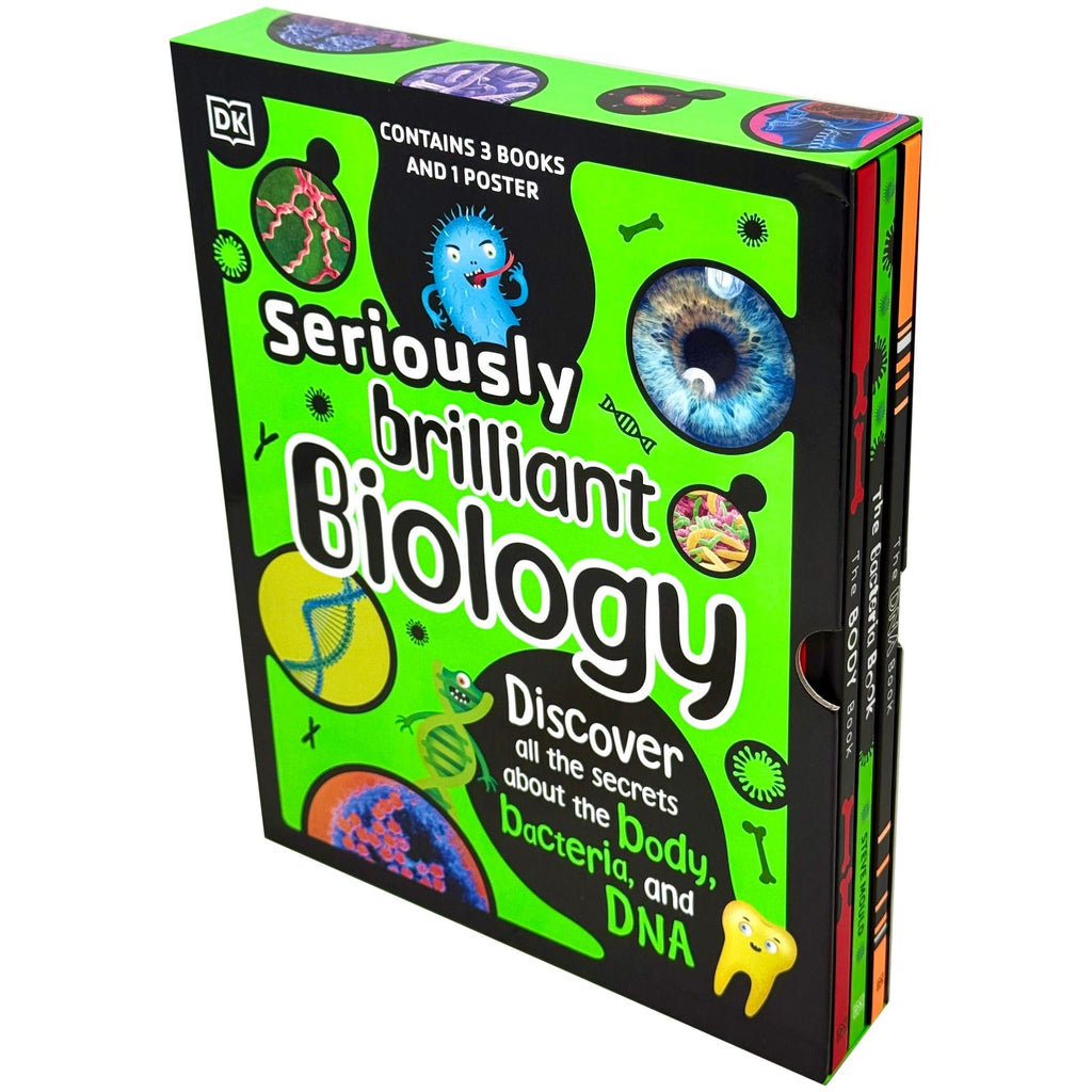 DK Seriously Brilliant Biology 3 Books Box Set (The Body Book ,The DNA Book & The Bacteria Book)