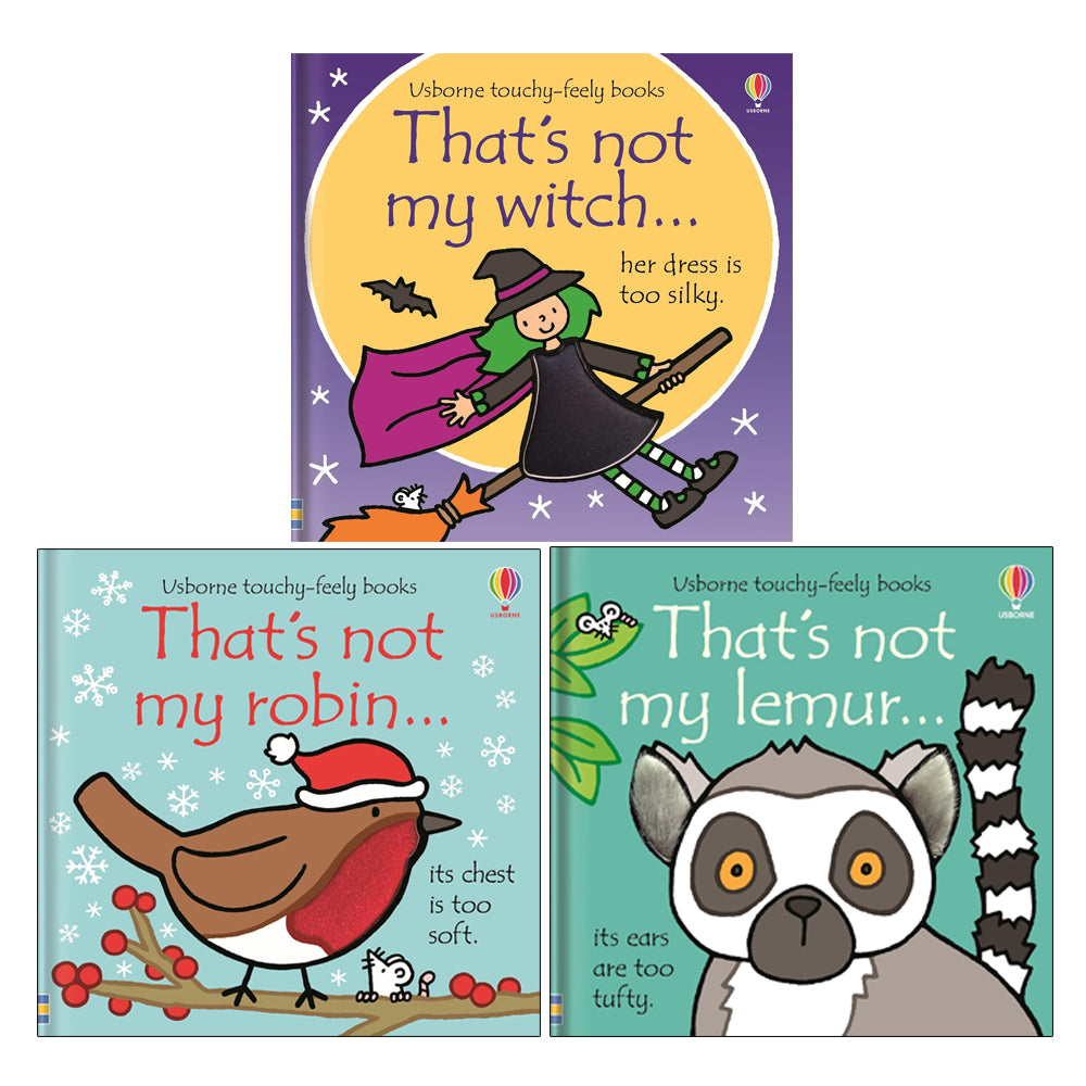 That's not my Series 3 Books Collection Set by Fiona Watt(That's not my robin ,That's not my Witch  &That's not my lemur)