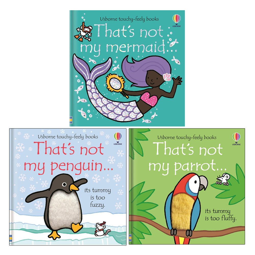 That's not my Series 3 Books Collection Set by Fiona Watt(That's Not My Penguin, That's not my parrot  & That's Not My Mermaid)