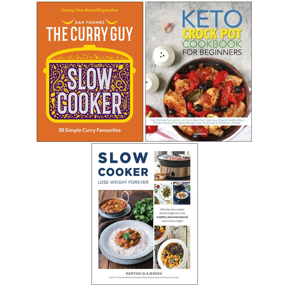 Curry Guy Slow ,Slow Cooker Lose Weight,Keto Crock Pot Cookbook 3 Books Collection Set