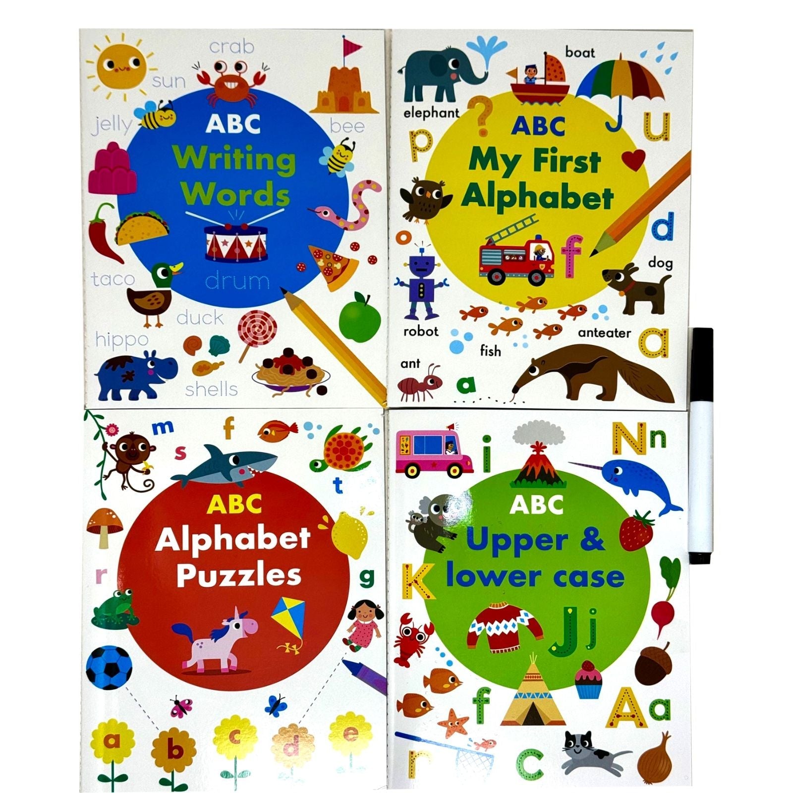 Wipe Clean ABC Activity Pack Collection 4 Books Set (with pen)