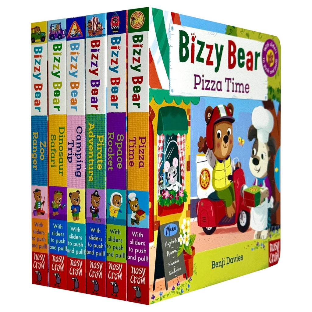 Bizzy Bear: Series 2 Collection 6 Board Books Set by Benji Davies (Zoo Ranger, Dinosaur Safari, Camping Trip, Pirate Adventure, Space Rocket & Pizza Time)