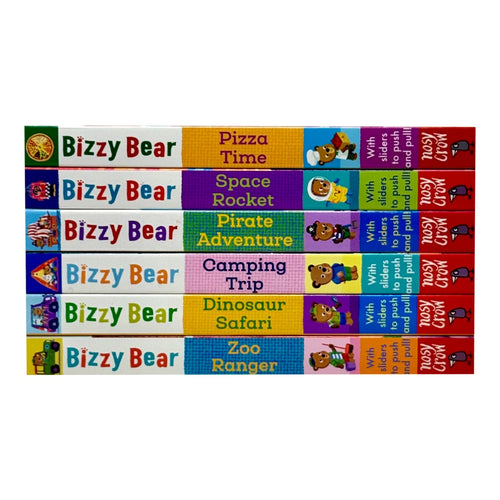 Bizzy Bear: Series 2 Collection 6 Board Books Set by Benji Davies (Zoo Ranger, Dinosaur Safari, Camping Trip, Pirate Adventure, Space Rocket & Pizza Time)