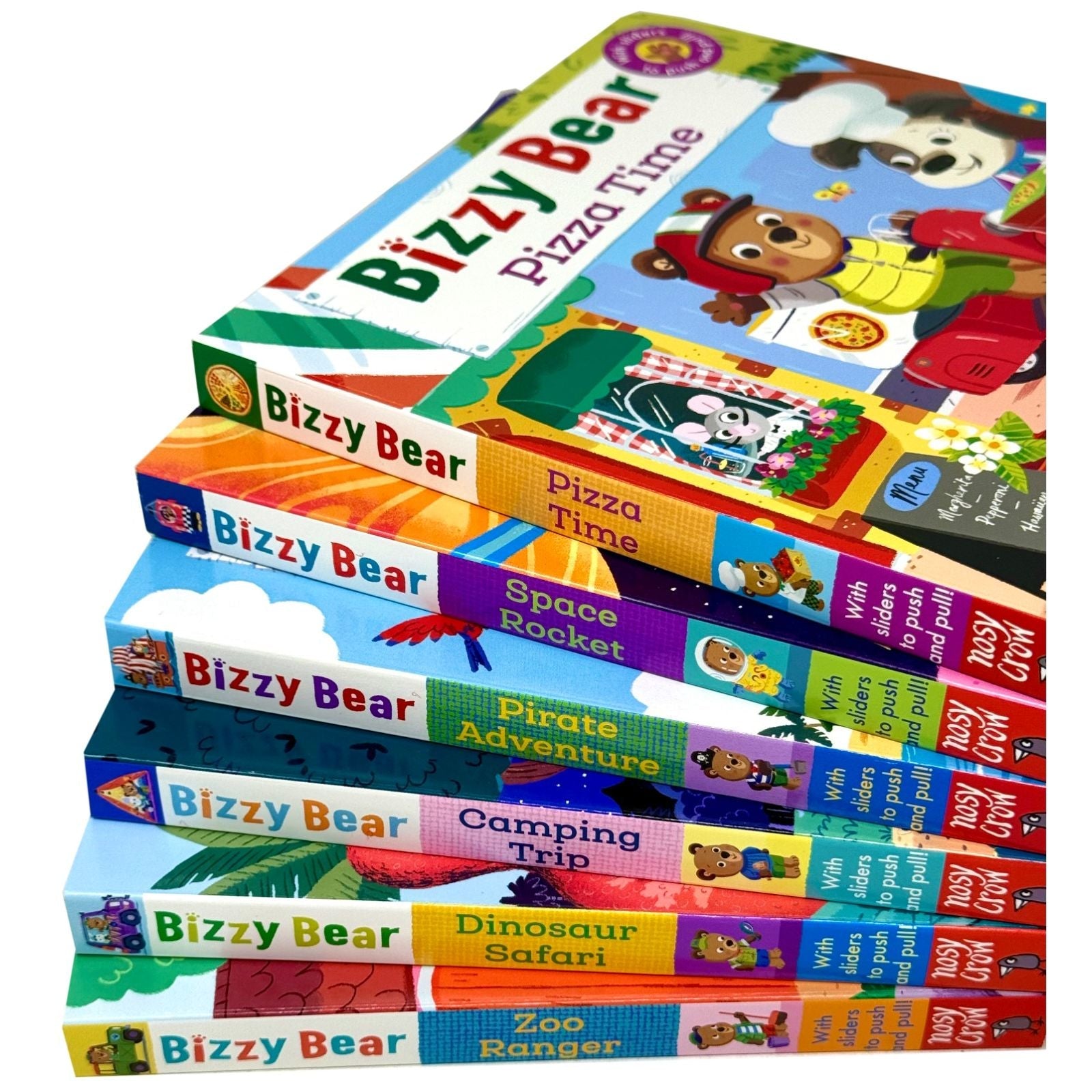 Bizzy Bear: Series 2 Collection 6 Board Books Set by Benji Davies (Zoo Ranger, Dinosaur Safari, Camping Trip, Pirate Adventure, Space Rocket & Pizza Time)