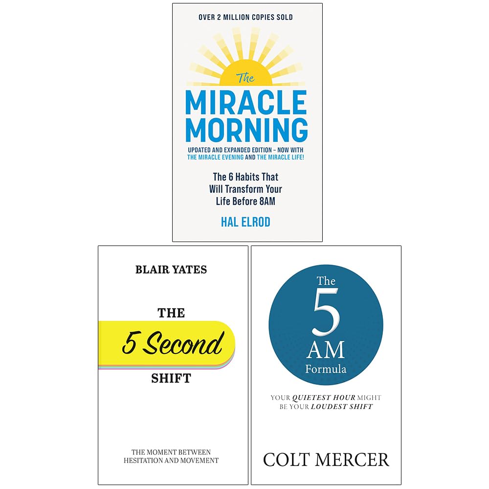 The Miracle Morning, The 5 Second Shift & The 5 AM Formula 3 Books Collection Set