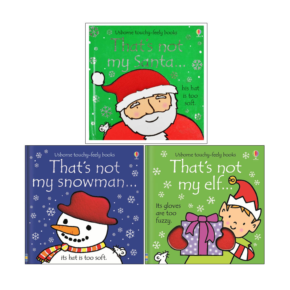 That's not my Series 3 Books Collection Set by Fiona Watt (That's not my santa ,That's not my snowman & That's not my elf)