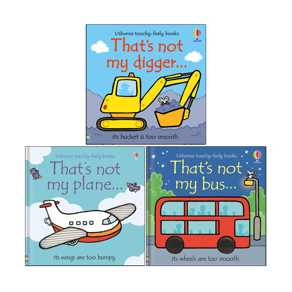 That's not my Series 3 Books Collection Set by Fiona Watt(That's not my digger, That's Not My Plane  &That's not my bus)