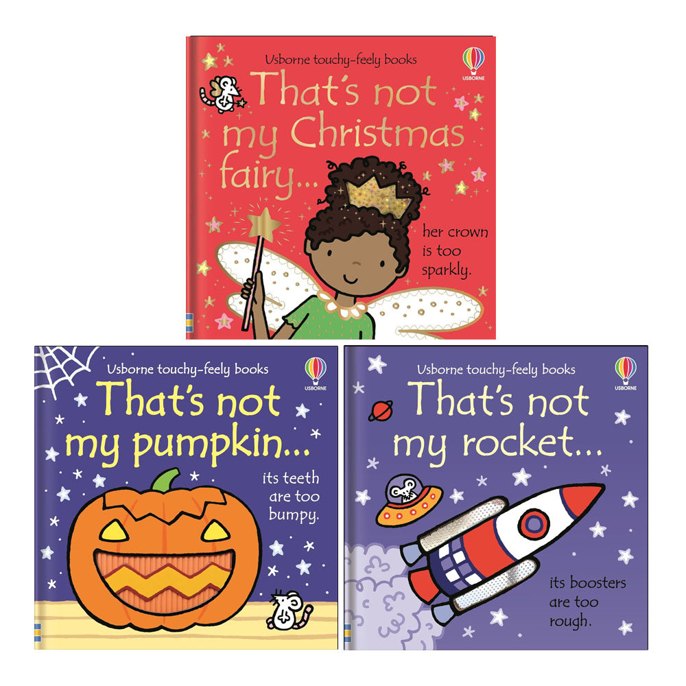 That's not my Series 3 Books Collection Set by Fiona Watt(That's Not My Christmas Fairy, That's Not My Pumpkin & That's Not My Rocket)