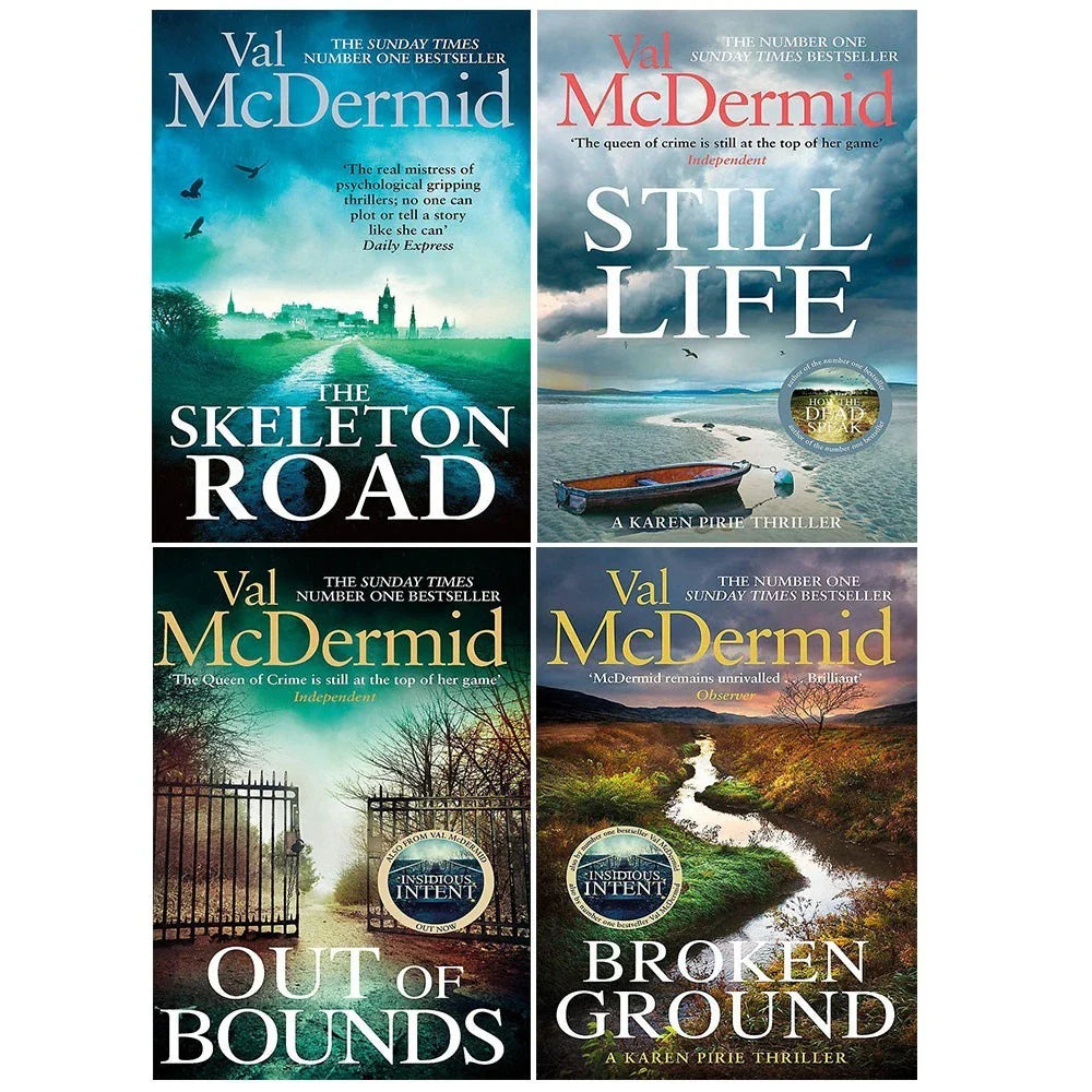 Karen Pirie Series 4 Books Collection Set by Val McDermid (The Skeleton Road, Out of Bounds, Broken Ground & Still Life)