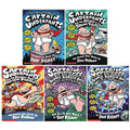 Captain Underpants Collection 5 Books Set by Dav Pilkey Professor(Adventures of Captain Underpants,Talking Toilets, Poopypants,Boy Part One,Boy Part Two)
