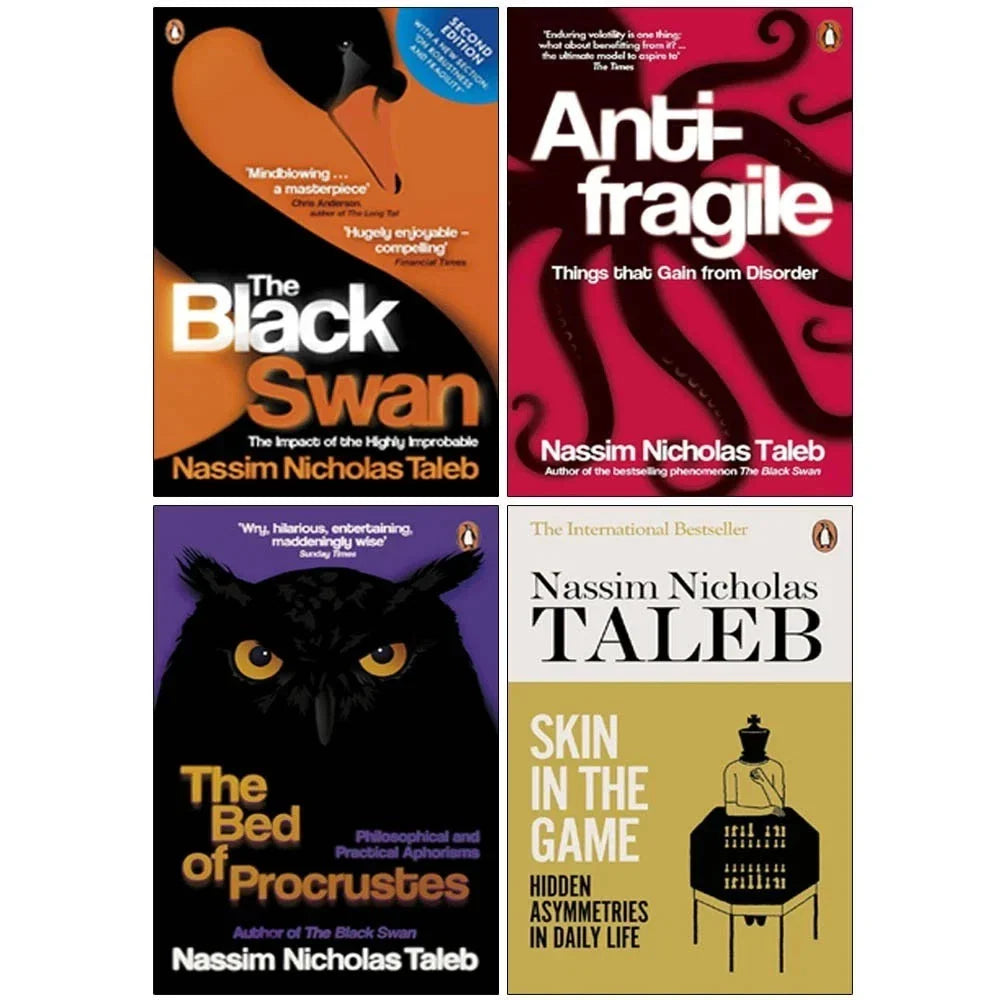 Nassim Nicholas Taleb Collection 4 Books Set (Swan,Antifragile, Bed of Procrustes,Skin in the Game)