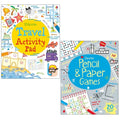 Usborne Travel Activity Games Tear off Pads 2 Books Collection Set(Travel Activity Pad, Pencil & Paper Games