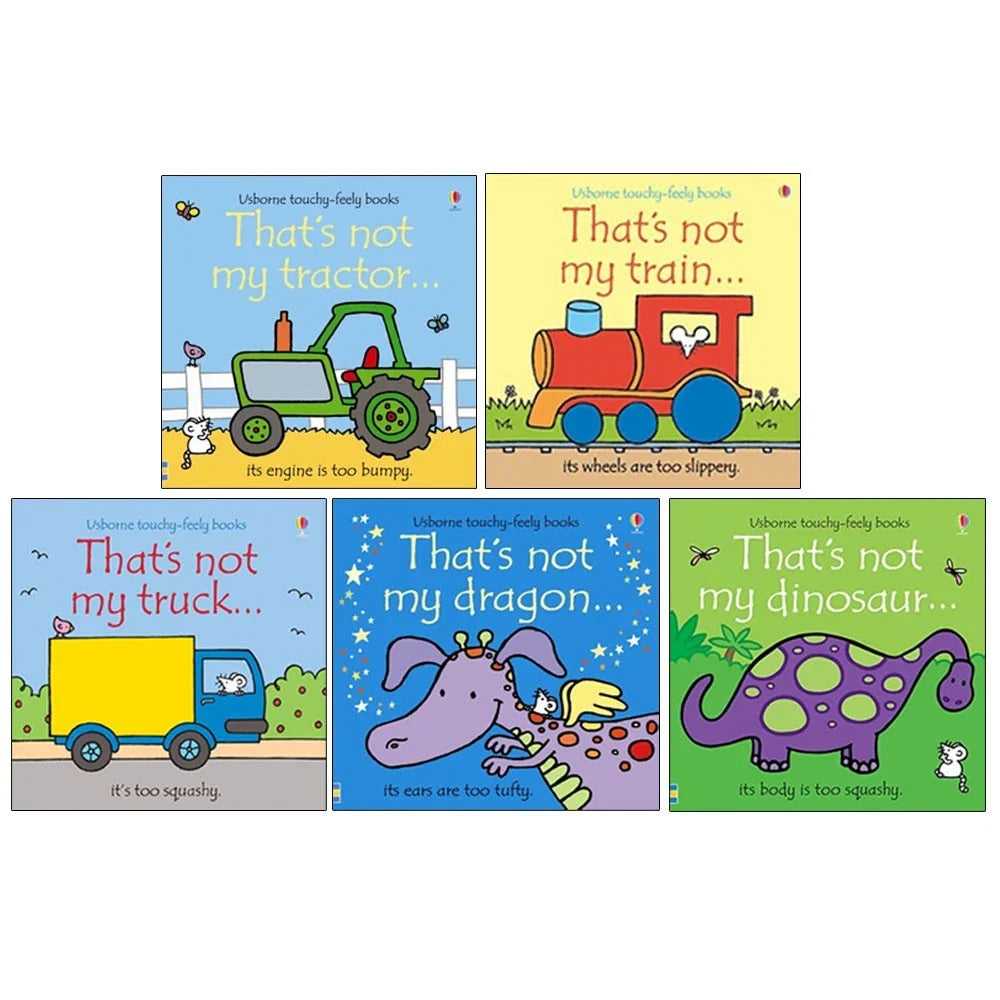 Thats Not My Touchy Feely Series Collection 5 Books Set by Fiona Watt(That's Not My Tractor, That's Not My Train ,Thats Not My Truck ,That's not my dinosaur & That's not my dragon)