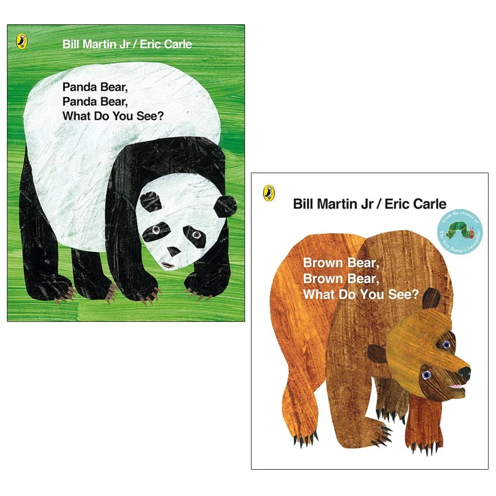 Brown Bear and Friends Series 2 Books Collection Set (Brown Bear, Brown Bear, What Do You See? &  Panda Bear, Panda Bear, What Do You See?)
