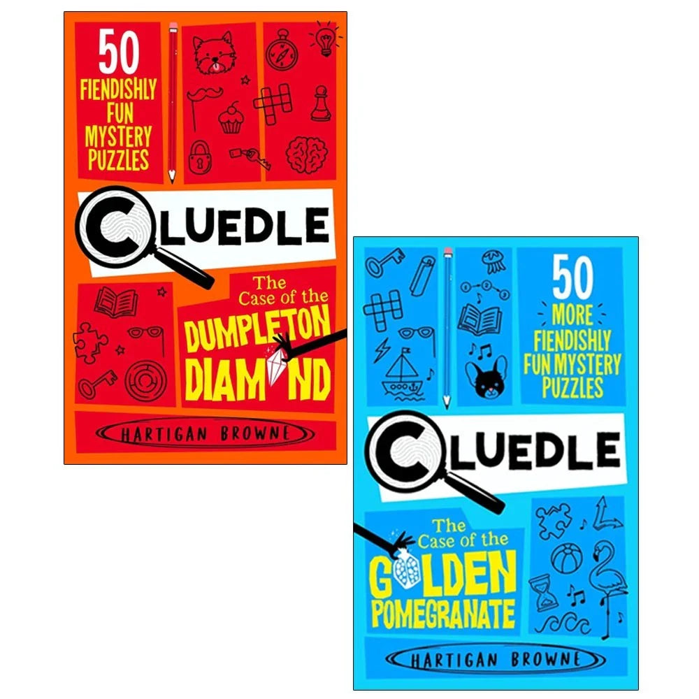 Cluedle Series Collection 2 Books Set by Hartigan Browne(The Case of the Dumpleton Diamond & The Case of the Golden Pomegranate)