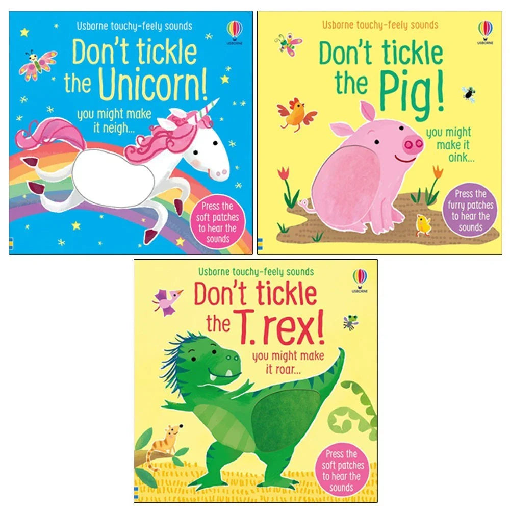 Usborne Don't Tickle Collection 3 Books Set by Taplin Sam(Don't Tickle the Unicorn! ,Don't Tickle The Pig! &Don't tickle the T. rex!)