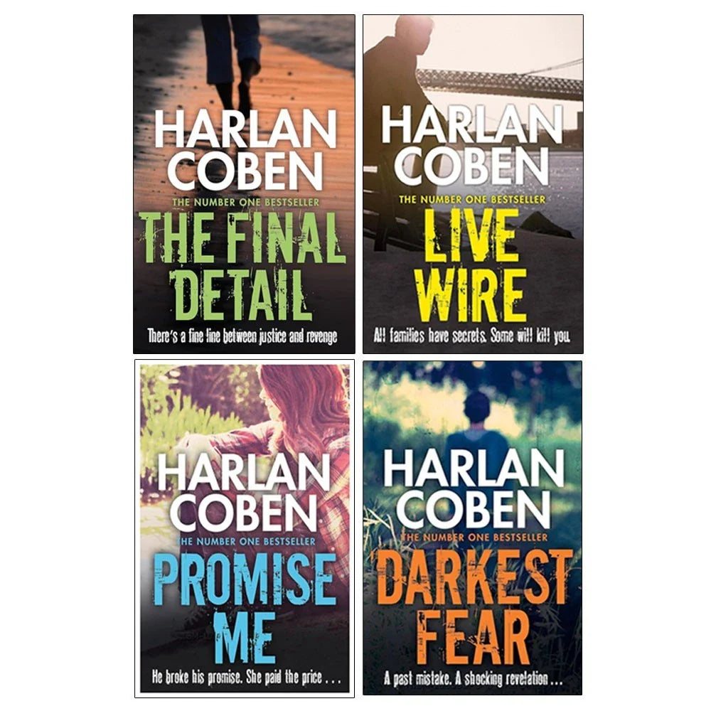 Myron Bolitar Series Collection4 Books Set by Harlan Coben( The Final Detail , Darkest Fear,  Promise Me  & Live Wire)