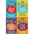 Roman Garstang Disasters Series 4 Books Collection Set by Mark Lowery(The Chicken Nugget ,Ambush Attack of the Woolly Jumper, The Great Caravan Catastrophe & Revenge of the Spaghetti Hoops)
