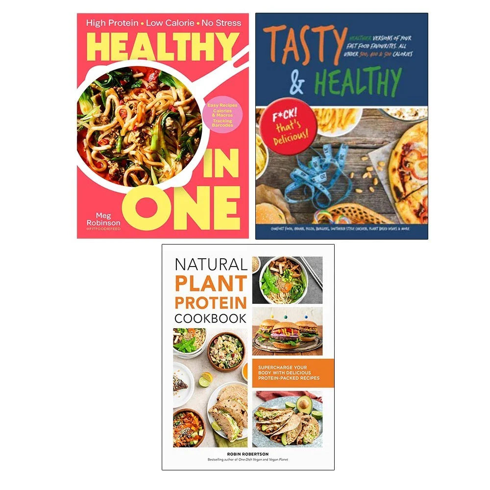 Healthy in One (HB), Natural Plant Protein Cookbook, Tasty & Healthy 3 Books Collection Set