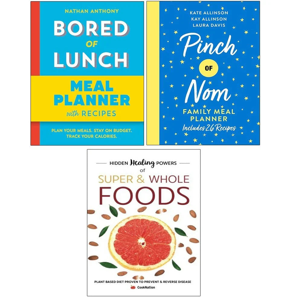 Bored of Lunch,Family Meal Planner, Hidden Healing Powers Super Whole 3 Books Collection Set