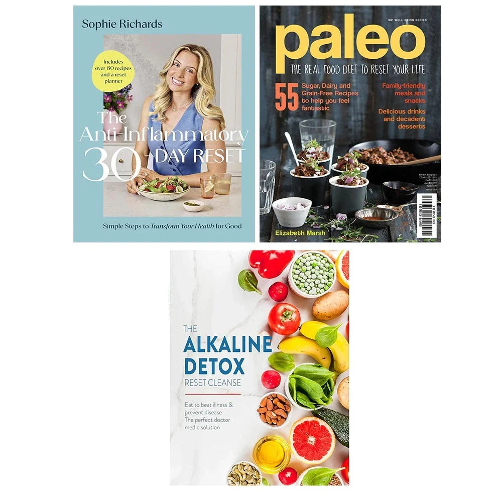 Anti-Inflammatory 30-day Reset, Alkaline Detox Reset Cleanse, Paleo 3 Books Collection Set