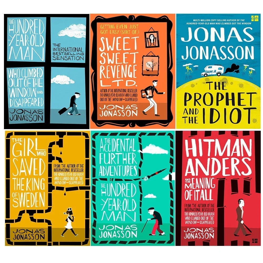 Jonas Jonasson Collection 6 Books Set(The Prophet and the Idiot, Sweet Sweet Revenge Ltd., The Accidental Further Adventures of the Hundred-Year-Old Man , Hitman Anders and the Meaning of It All &The Girl Who Saved the King of Sweden)
