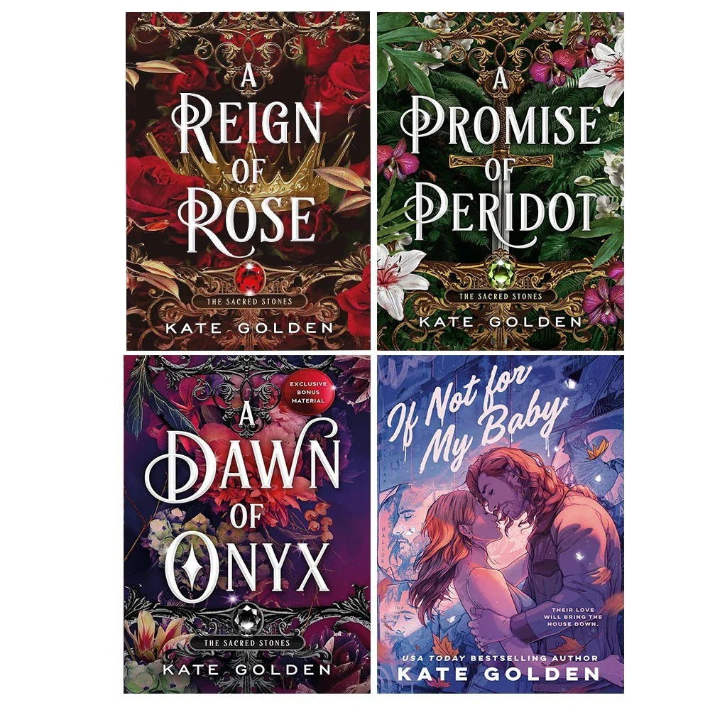 Sacred Stones Series 4 Books Set by Kate Golden(A Dawn of Onyx,A Promise of Peridot,A Reign of Rose & If Not For My Baby)