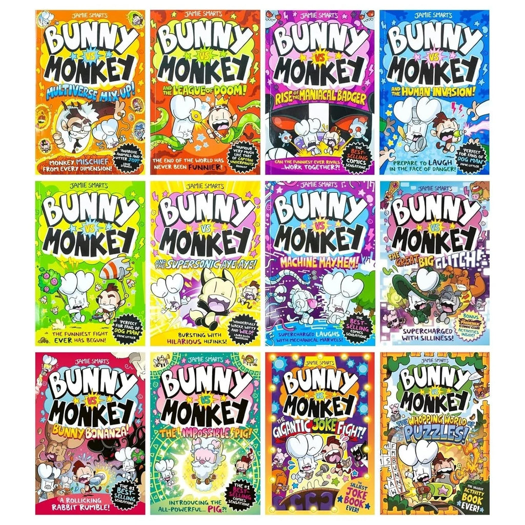 Bunny vs Monkey 12 Books Collection Set By Jamie Smart