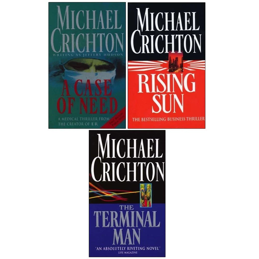 Michael Crichton Collection 3 Books Set(Rising Sun,The Terminal Man & A Case Of Need)