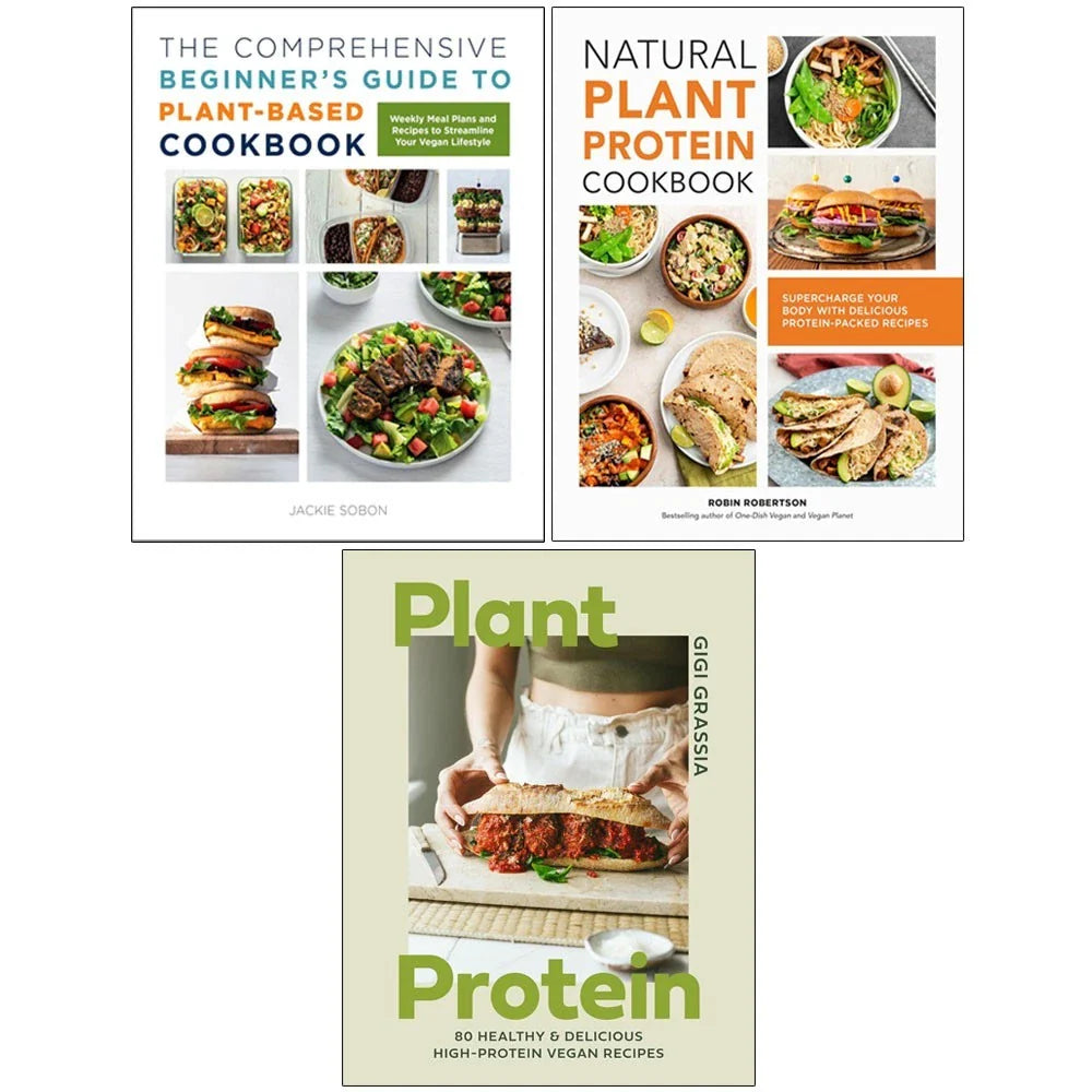 Plant Protein HB,Beginner's Guide Plant-Based,Natural Plant Protein 3 Books  Collection Set