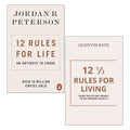 12 Rules for Life Jordan B Peterson, 12 1/2 Rules For Living Quentin Raye 2 Books Collection Set