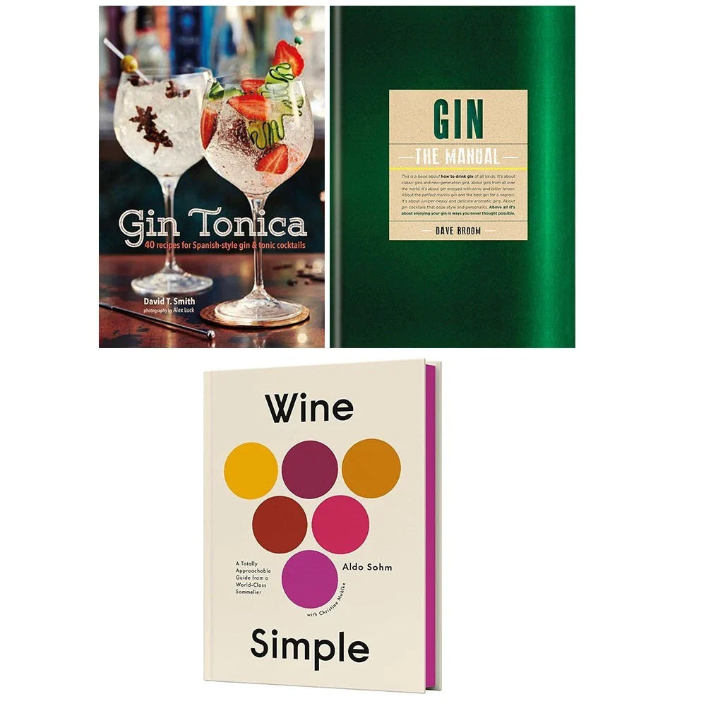 Wine Simple, Gin Dave Broom, Gin Tonica David T. Smith 3 Books Collection Set