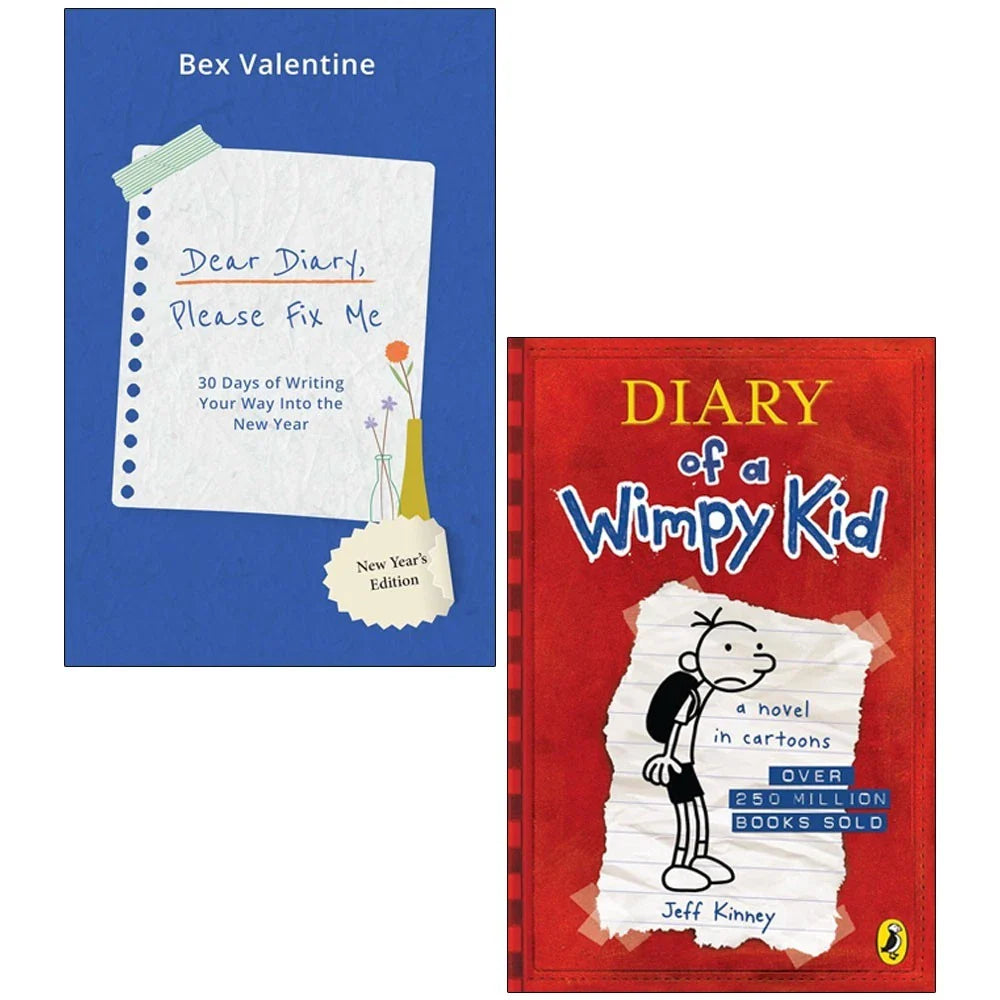 Dear Diary, Please Fix Me Bex Valentine,Diary of a Wimpy Kid Jeff Kinney 2 Books Collection Set