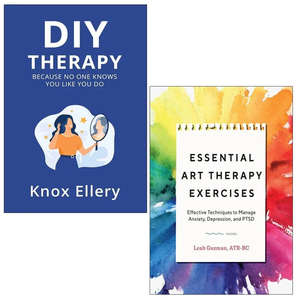 Essential Art Therapy Exercises,DIY Therapy Knox Ellery 2 Books Collection Set