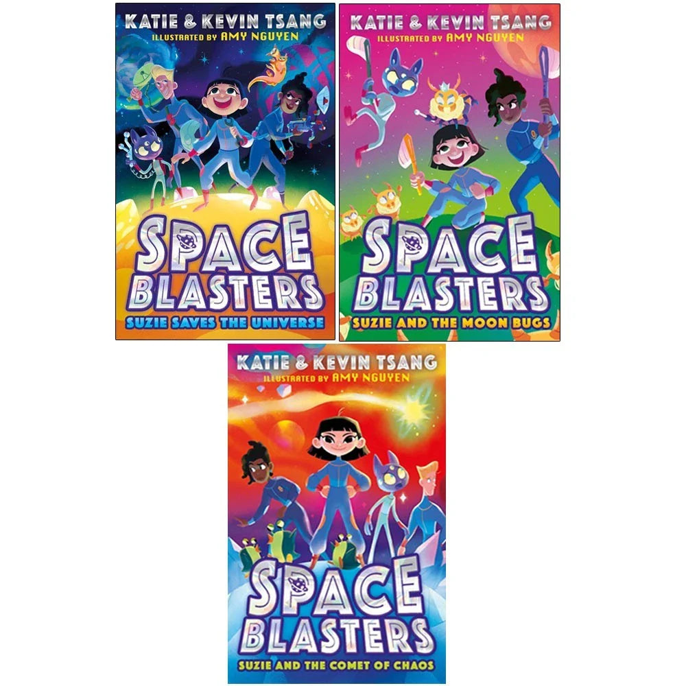 Space Blasters Series 3 Books Collection Set by Katie and Kevin Tsang (Suzie Saves The Universe, Suzie and the Moon Bugs, Suzie and the Comet of Chaos)