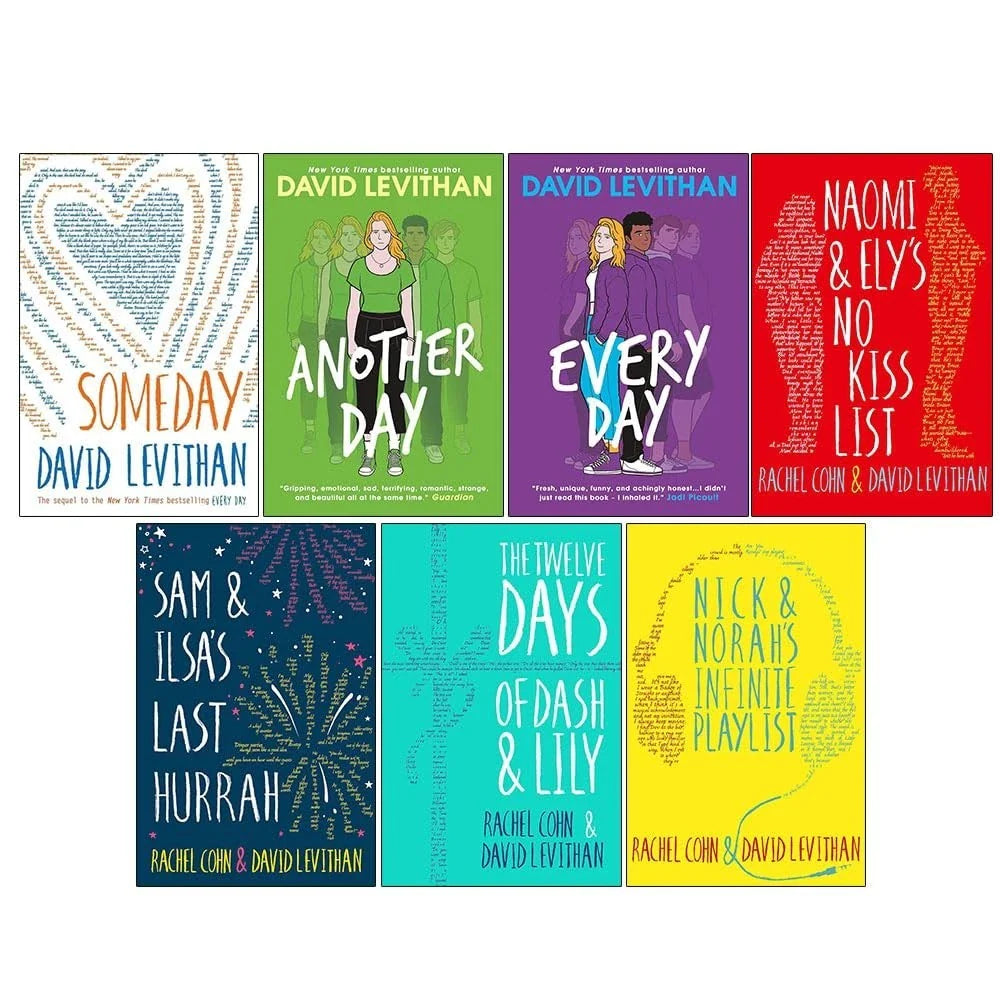 David Levithan Collection 7 Books Set (Someday, Another Day, Every Day, Naomi and Ely's No Kiss List, Sam and Ilsa's Last Hurrah, Twelve Days of Dash and Lily and More)