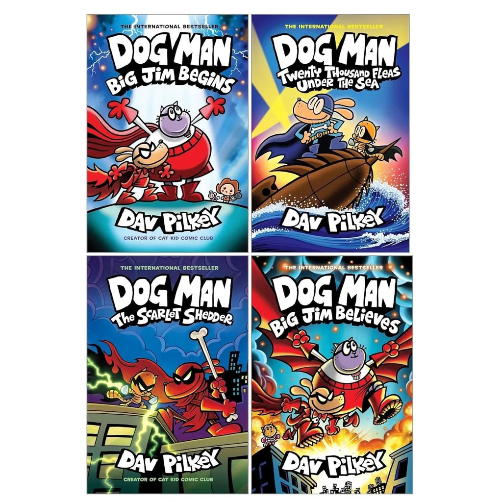Dog Man Series 11-14 Collection 4 Books Set By Dav Pilkey