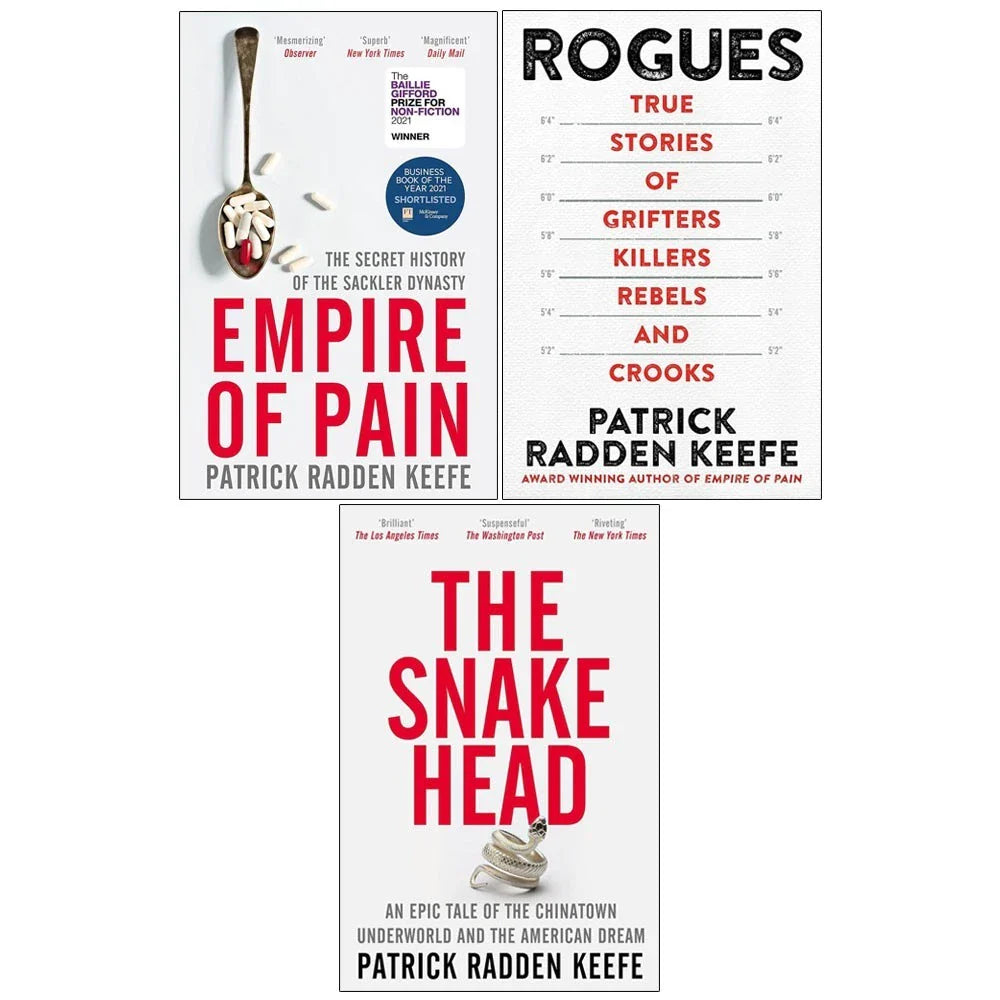 Patrick Radden Keefe 3 Books Collection Set(Rogues,The Snakehead &Empire of Pain)