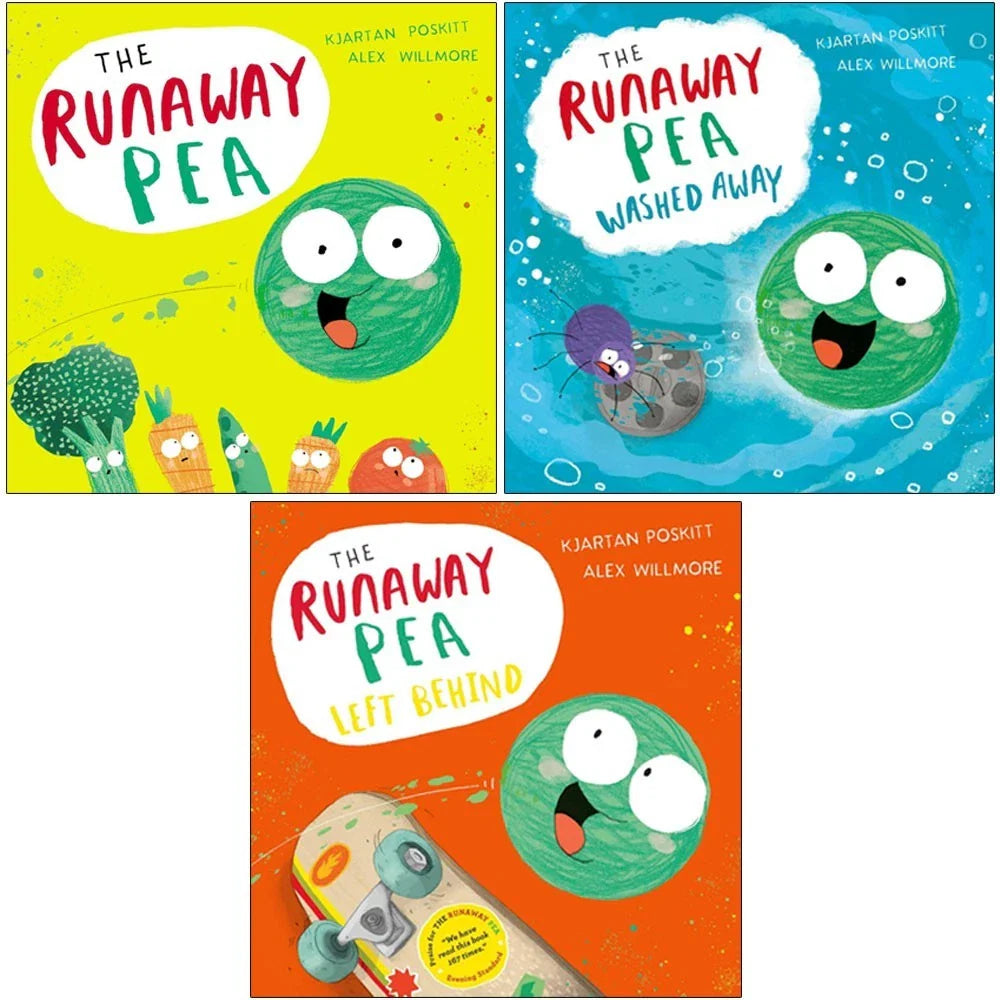 The Runaway Pea Series 3 Books Collection Set (The Runaway Pea ,The Runaway Pea Washed Away  & The Runaway Pea Left Behind)
