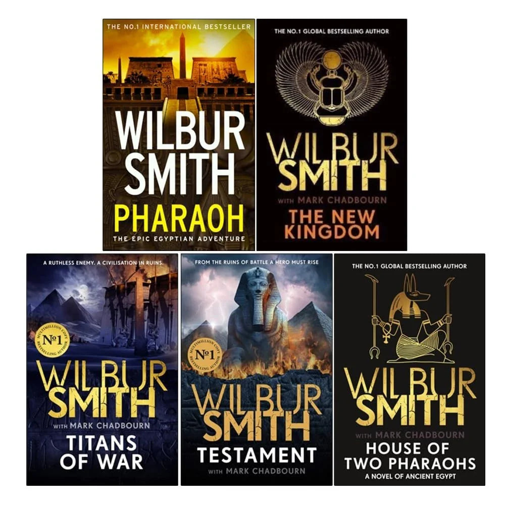 The Egyptian Series 6-10 Collection 5 Books Set by Wilbur Smith (Pharaoh ,The New Kingdom, Titans of War, Testament & House of Two Pharaohs)
