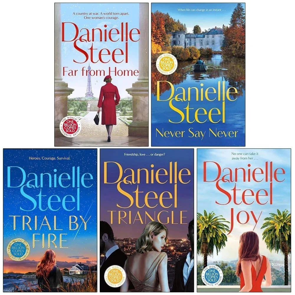 Danielle Steel Collection 5 Books Set(Far From Home ,Never Say Never ,Trial by Fire ,Triangle  & Joy)