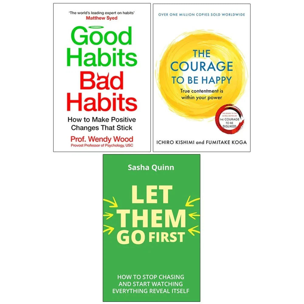 Let Them Go First,Courage To Be Happy,Good Habits, Bad Habits 3 Books Collection Set