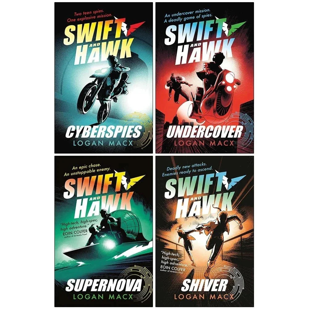 Swift and Hawk Series 4 Books Collection Set By Logan Macx (Undercover,Supernova,Cyberspies & Shiver)