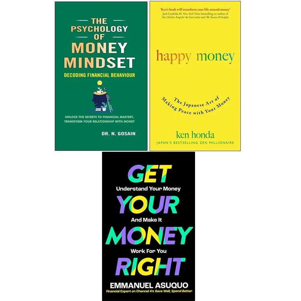Psychology of Money Mindset,Get Your Money ,Happy Money 3 Books Collection Set