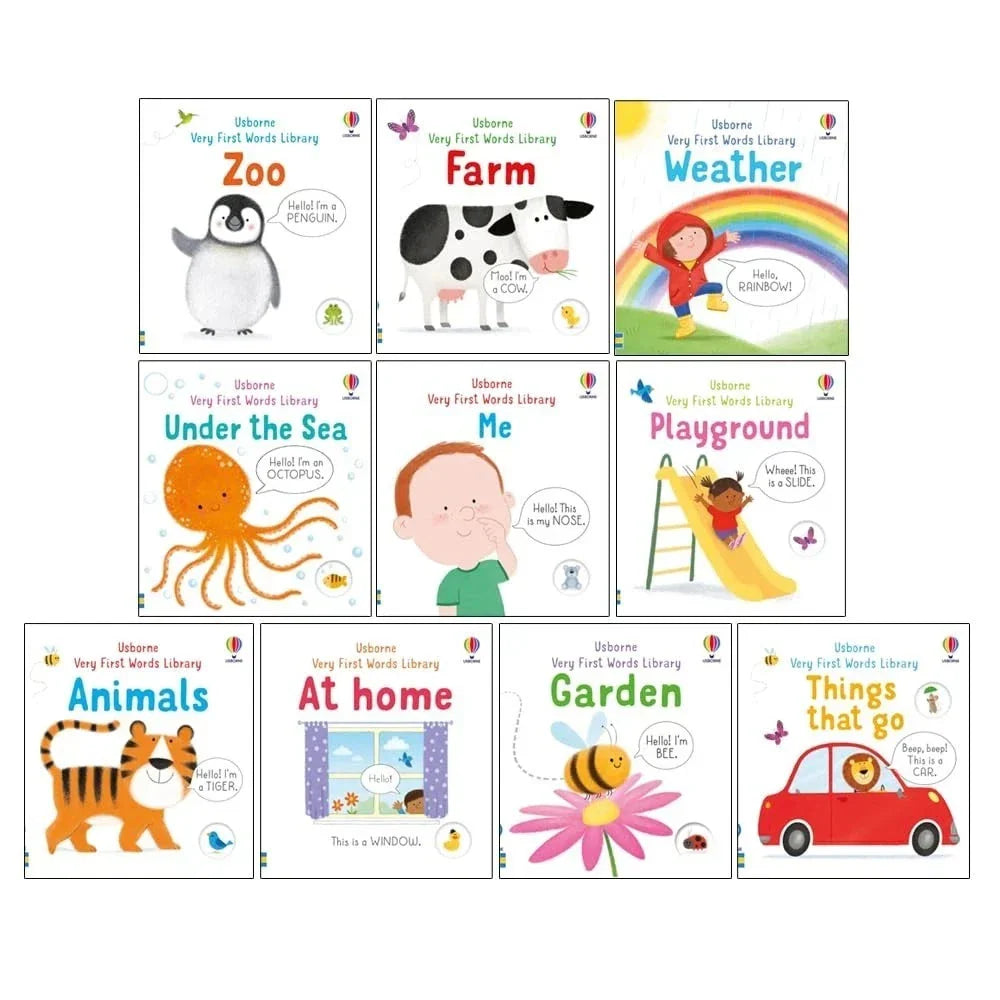Usborne Very First Words Library Collection 10 Books Set By Matthew Oldham