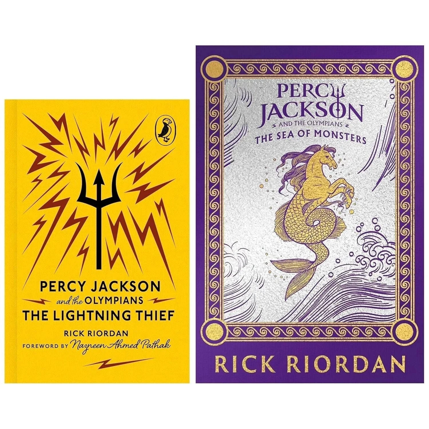 Percy Jackson and the Olympians By Rick Riordan 2 Books Collection Set (The Lightning Thief &  The Sea of Monsters)