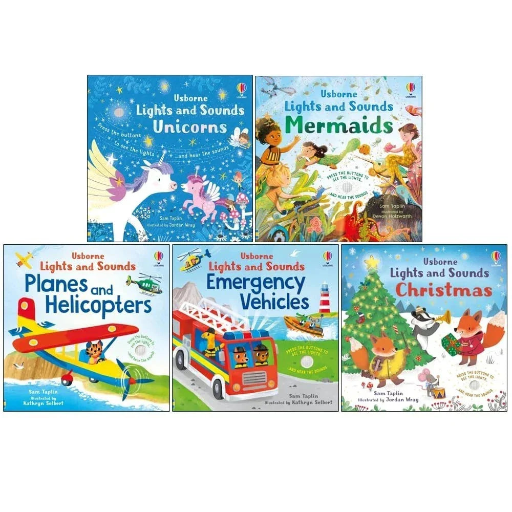 Usborne Lights and Sounds book Collection 5 Books Set By Sam Taplin